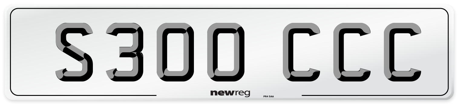 S300 CCC Number Plate from New Reg